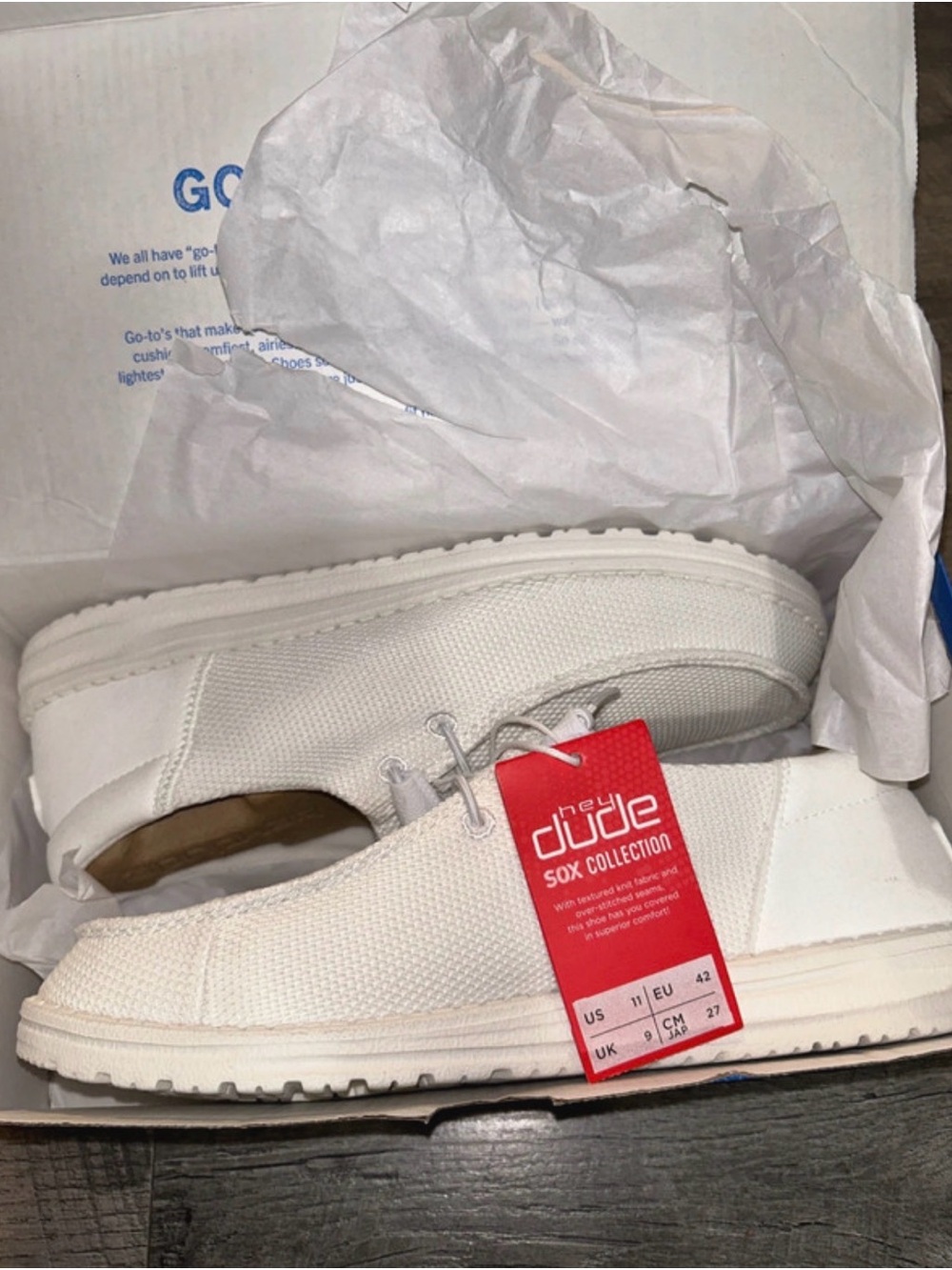 Hey Dude Men’s White Slip-On Loafers